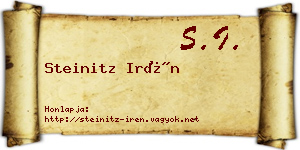 Steinitz Irén névjegykártya